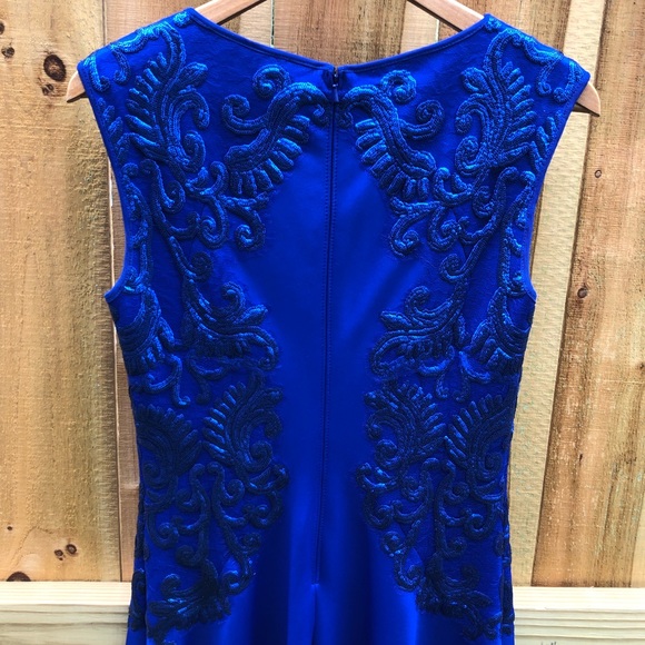 Tadashi Shoji Royal Blue Sheath Dress with Paisley Sequins Medium - Picture 11 of 12
